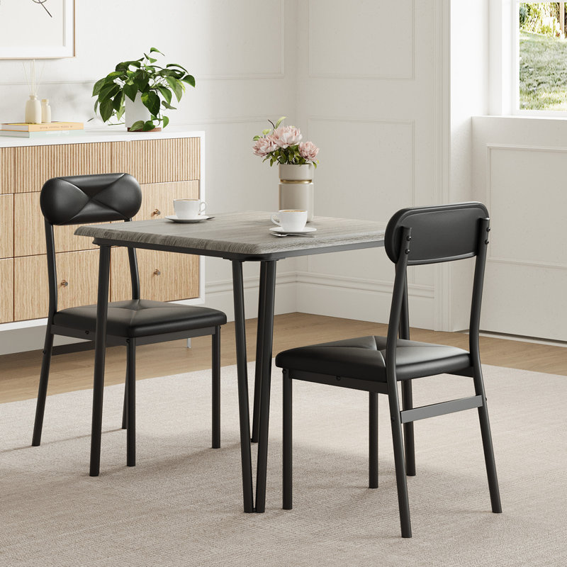 Ensemble de table de salle à manger pour 2 personnes, Gris, Gray, Gray, Gray