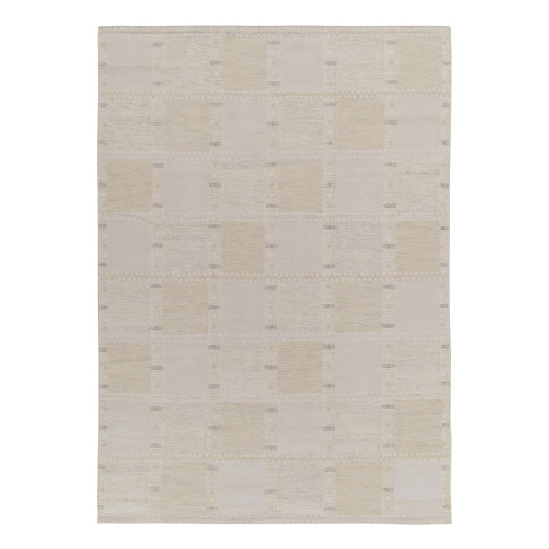 Scandinavian Wool Geometric Area Rug, Rectangle 5' x 7'