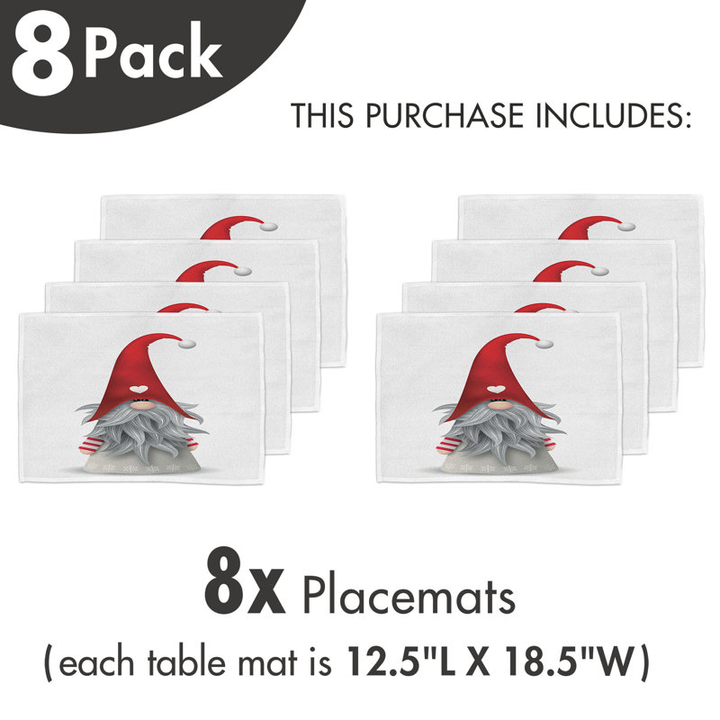 Ensemble de 8 napperons East Urban Home Gnome