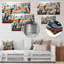 Fusion abstraite bleue et jaune - art mural abstrait en métal MT137309-838460766