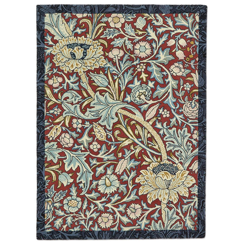 Wool Floral Area Rug, Rectangle 5'7" x 7'10"