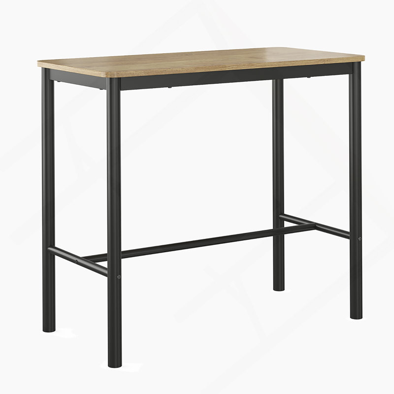 Table de bar rectangulaire à hauteur de comptoir avec pieds en métal, idéale pour divers espaces et rassemblements, offrant un support robuste et un assemblage facile.