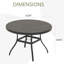  Table de salle à manger extérieure 52,95 po avec trou pour parasol-694255185