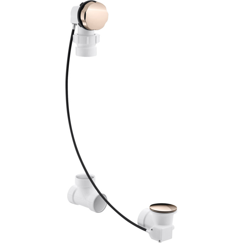 Clearflocable 27" Pop-up Tub Drain with Overflow, Vibrant Rose Gold