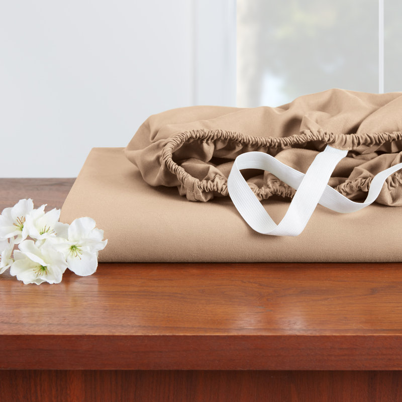Microfiber Sheet Set, Taupe Sand, Queen Sheet Set with 2 Pillowcases