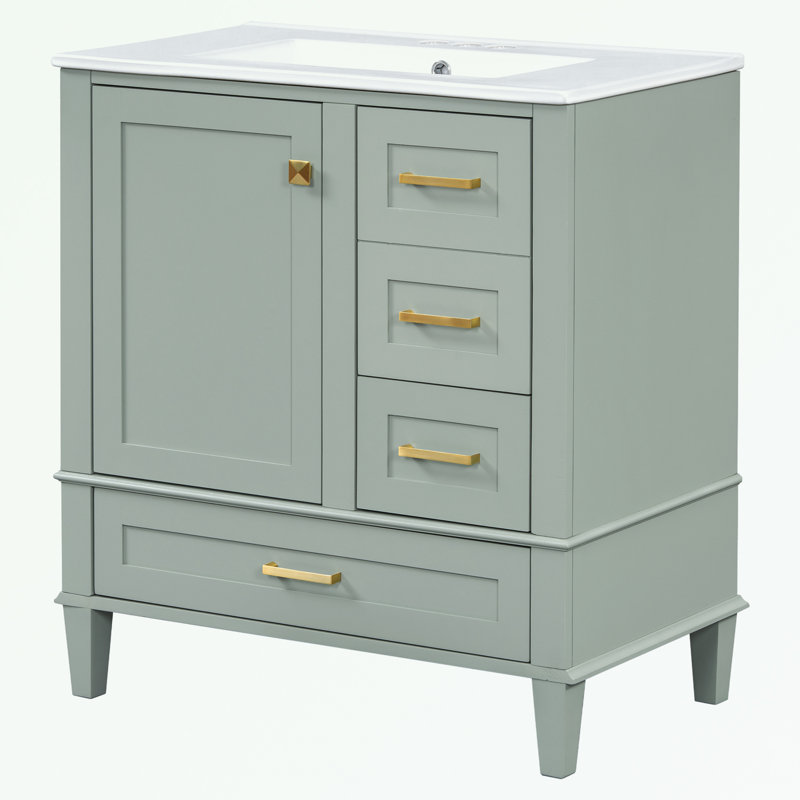 Armoire de salle de bain Richi, Vert clair