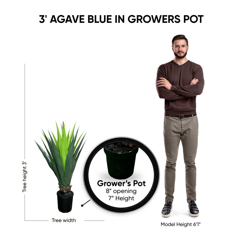 Plante artificielle bleu agave 3,5 pi