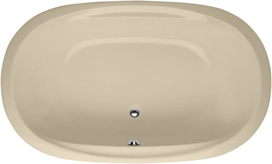 Galaxie 66'' L Soaking Bathtub, Bone, Polished Brass