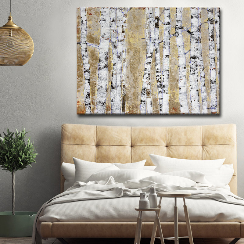 «August Birch Grove» par Norman Wyatt Jr., H 12 po x l 16 po x P 1,5 po