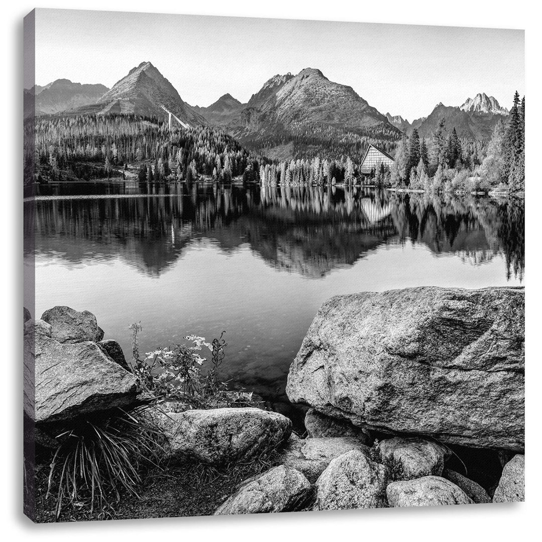 Leinwandbild Herbstlicher Natursee in der Slowakei