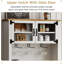 Armoire de bar 72 po avec porte de grange coulissante, bar avec rangement, grande armoire de cuisine avec porte-bouteilles, grande table de bar et salon-572755241