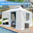 12'X12' Gazebo Cover For Hardtop Gazebos, Outdoor Universal Winter Gazebo Cover With Sidewalls And Mesh Windows, All Season Waterproof Enclosed Gazebo Cover, White