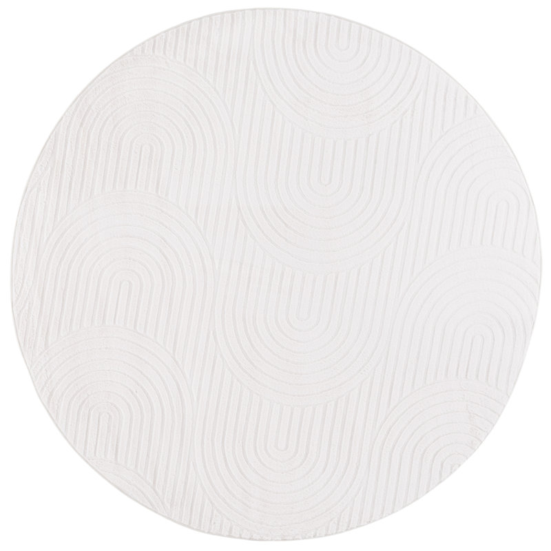 Zurek Performance Machine Washable Geometric Rug, Round 6'