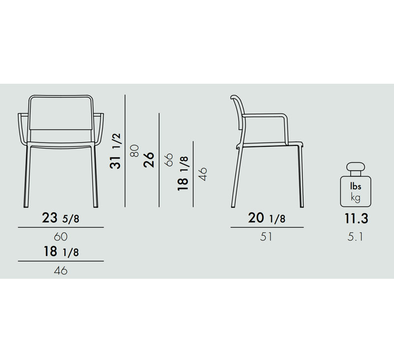 Chaise d'appoint Audrey, Gris clair, Acier peint en blanc