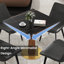 Table de conférence carrée moderne en pierre frittée avec base en bois massif-114509216