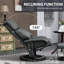 Fauteuil inclinable de massage en similicuir gris neutre avec repose-pieds, inclinaison manuelle pivotante à 360 ° pour un usage domestique