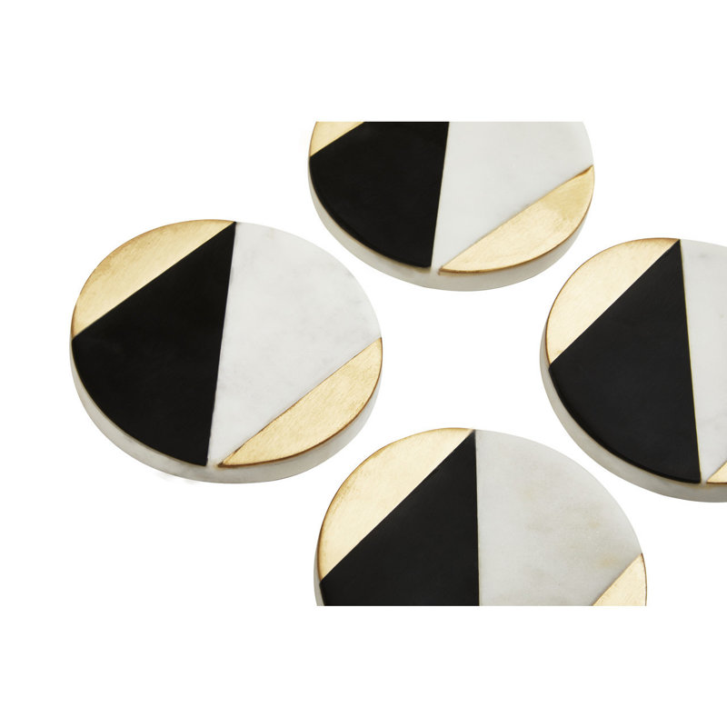 Marble Round 4 Piece Coaster Set