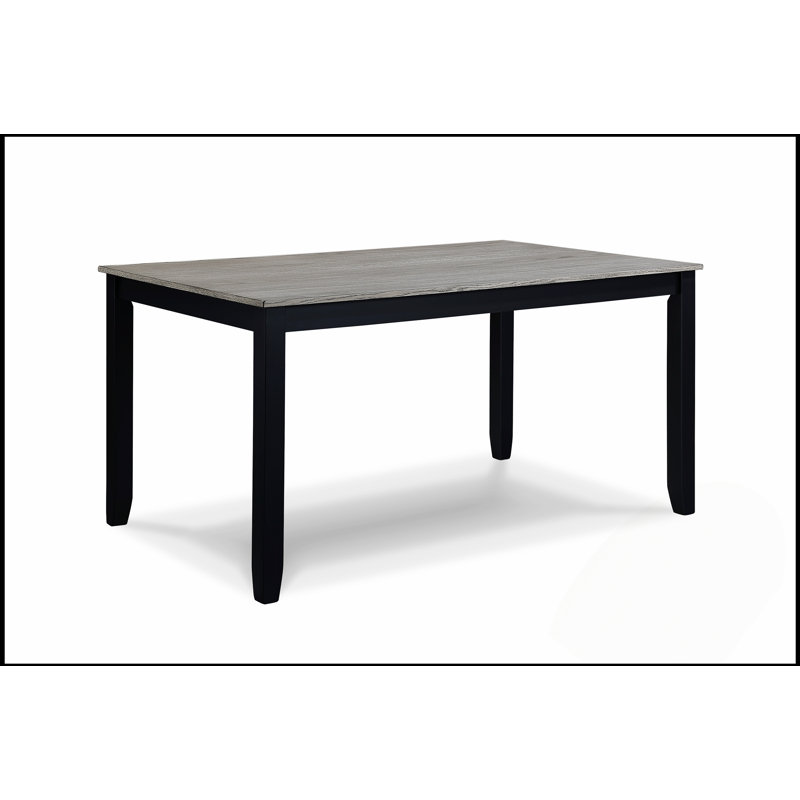 Ensemble de salle à manger 7 pièces avec table gris-noir et chaises rembourrées grises pour des repas élégants et confortables