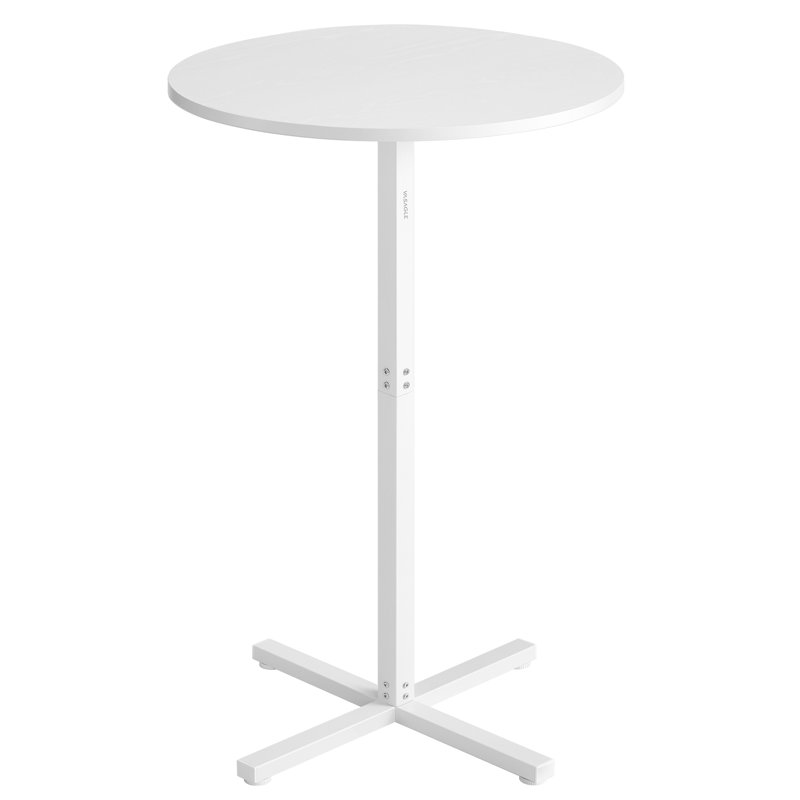Round Metal Base Dining Table, Snow White