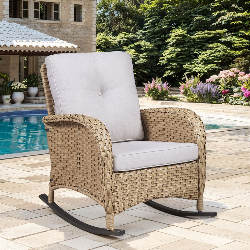 Chaise berçante d'extérieur Gaetanino, Beige, Jaune