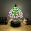 Mini lampe de table Standiff Tiffany avec vitrail mauve et feuilles vertes incluses Ampoule DEL H 12 po x l 8 po x P 8 po