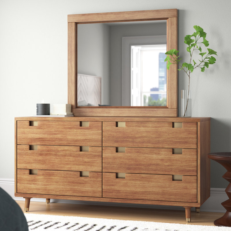 Commode double 6 tiroirs avec miroir Kittanning