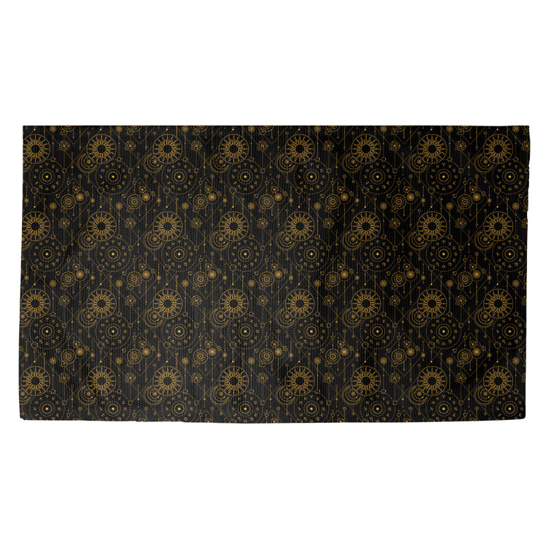 Tapis d'entrée antidérapant Avicia, Noir / Jaune, Rectangle 3 pi 3 po x 5 pi 3 po