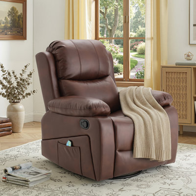 Fauteuil inclinable pivotant à 360 ° avec 8 points de vibration et chaleur lombaire