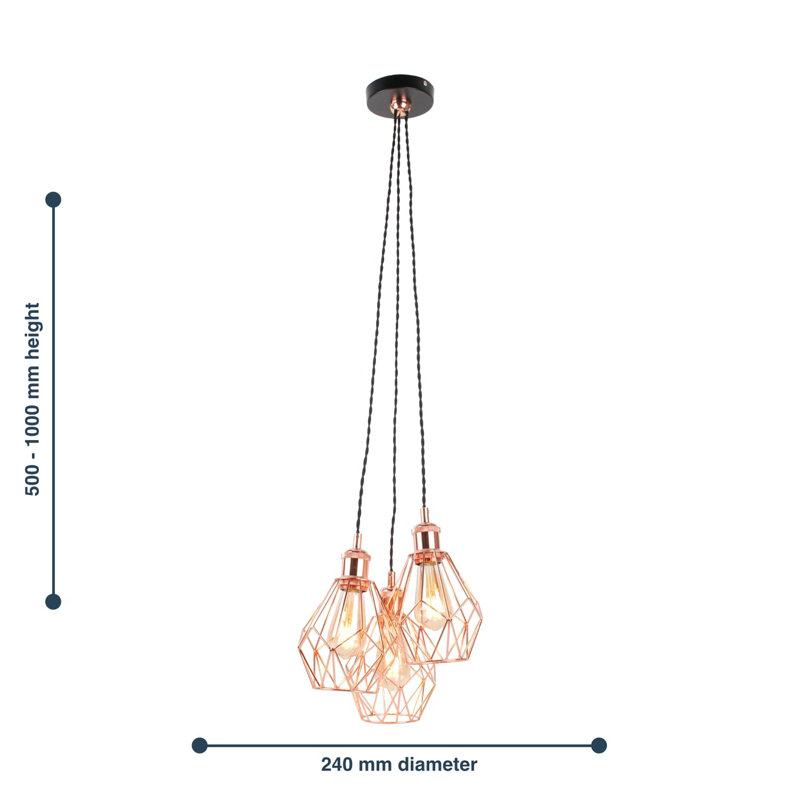 Grizelda 3 - Light Black/Rose Gold Pendant