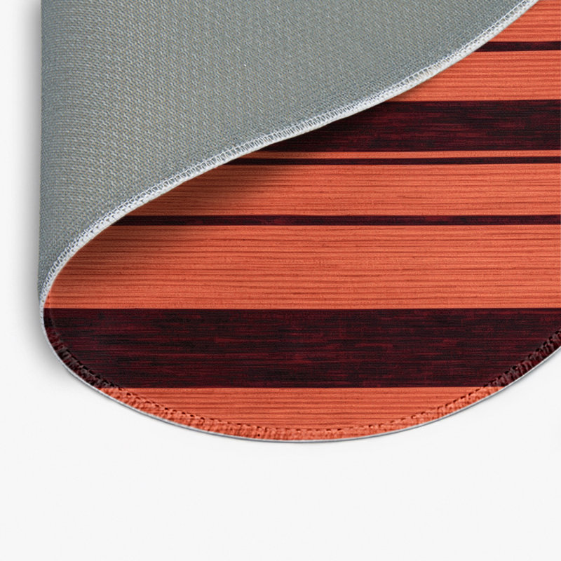 HorizontalStripes Brown Indoor and Outdoor Area Rug, Round 5'
