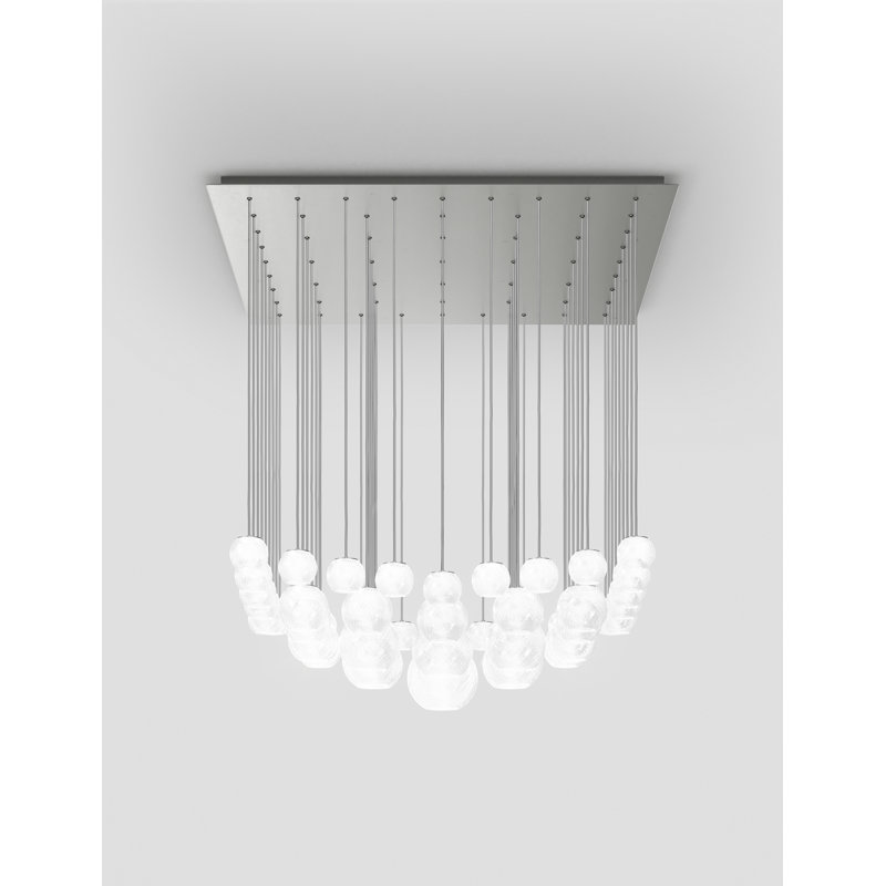 Oto Suspension Sur White Striped Glossy White G9 Ul, White Striped, Satin Nickel