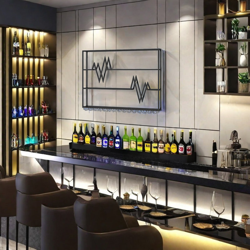 Soundwave Wall Mounted Wine Rack, 47.2" H x 47.2" W x 7.8" D