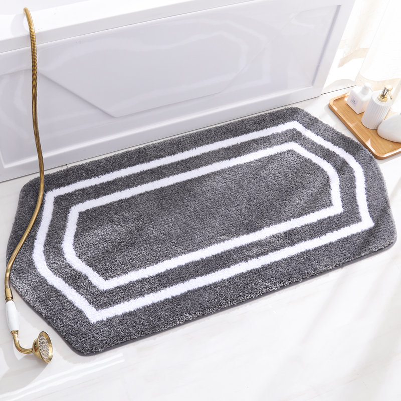 Tapis pour salle de bain Shilyn, L 24 po x L 48 po, Gris