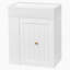 Meuble-lavabo de 20 pouces avec lavabo en céramique, armoire de rangement en panneau de fibres à densité moyenne avec tiroir, tablette latérale et poignée argentée - meuble-lavabo moderne pour les petites salles de bain