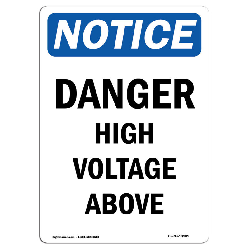 Enseigne danger haute tension en aluminium 12 x 18