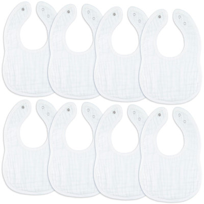 Comfy Cubs Muslin Bibs for Babies - Feeding, Drool and Teething Bib with Adjustable Snaps