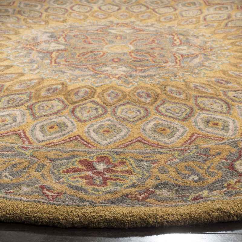 Oriental Wool Hand Woven Area Rug, Round 107cm