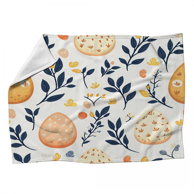 Jeté polaire Botanical - Jetés graphiques pour canapés ou lits, L 60 po x l 50 po, Nature Doodles