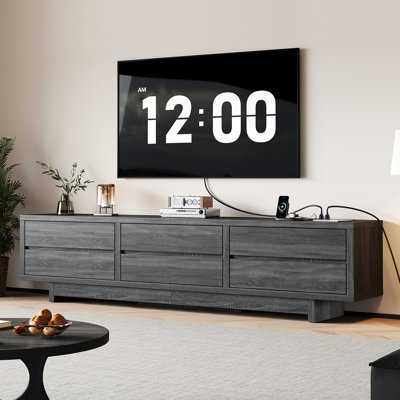 Modern 6-Drawer TV Stand With Power Outlet