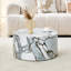 Table basse cylindrique moderne à effet marbre, panneau de fibres à densité moyenne blanc classique, diamètre de 23,6 pouces, base cylindrique compacte pour le salon