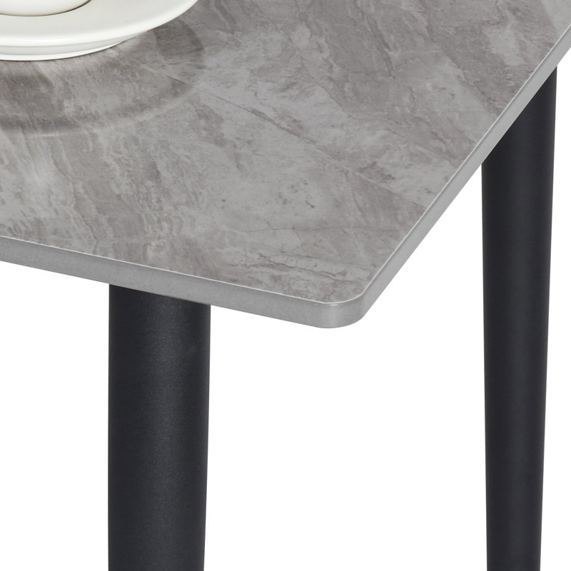 Fung Marble Top Metal Base Dining Table, Grey