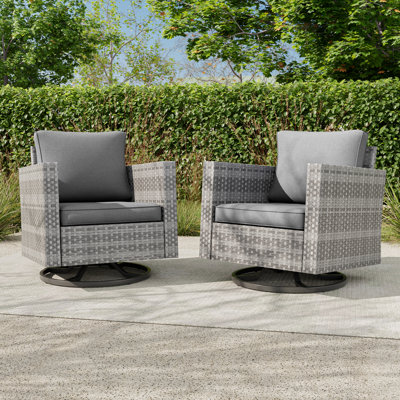 Chaise de patio en osier PE (ensemble de 2)