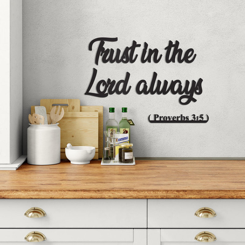«Trust in the Lord Always», art mural en métal, Proverbes 3: 5, verset biblique, décoration intérieure chrétienne, écriture murale, cadeau religieux