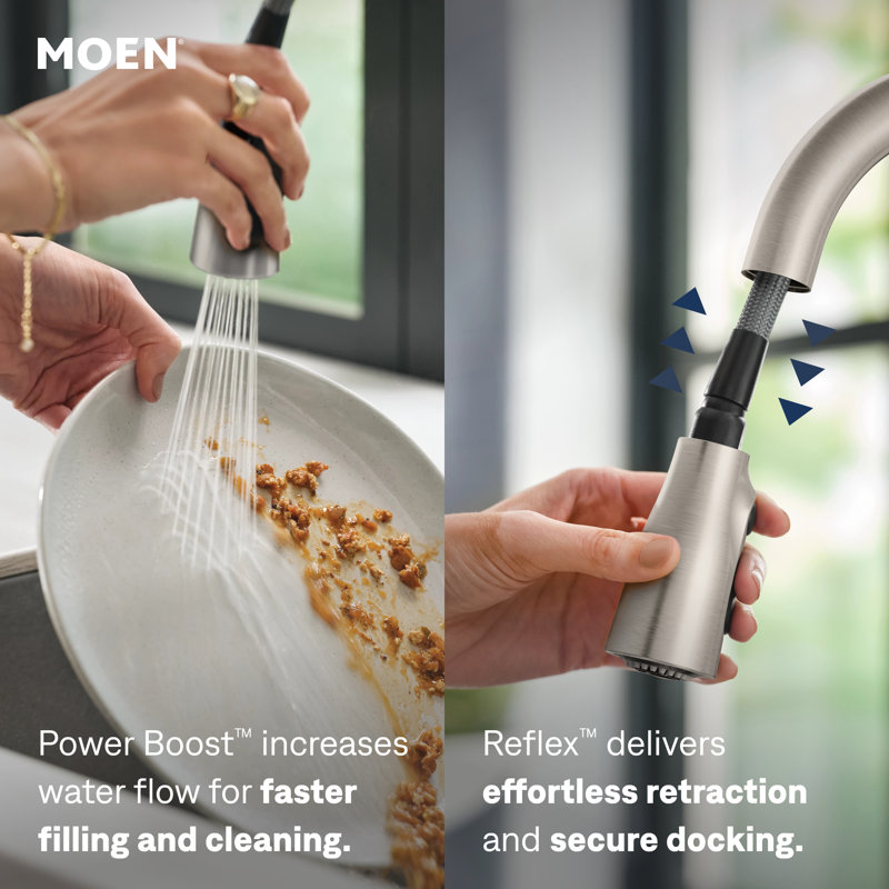 Haelyn Touchless Single-Handle Pulldown Sprayer Kitchen Faucet with MotionSense Wave and Power Clean, Spot Resist Stainless 1