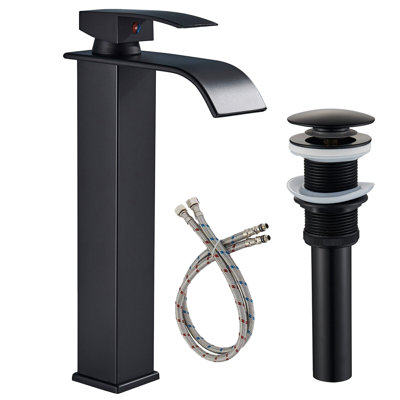 Robinet de lavabo vasque à poignée simple avec drain