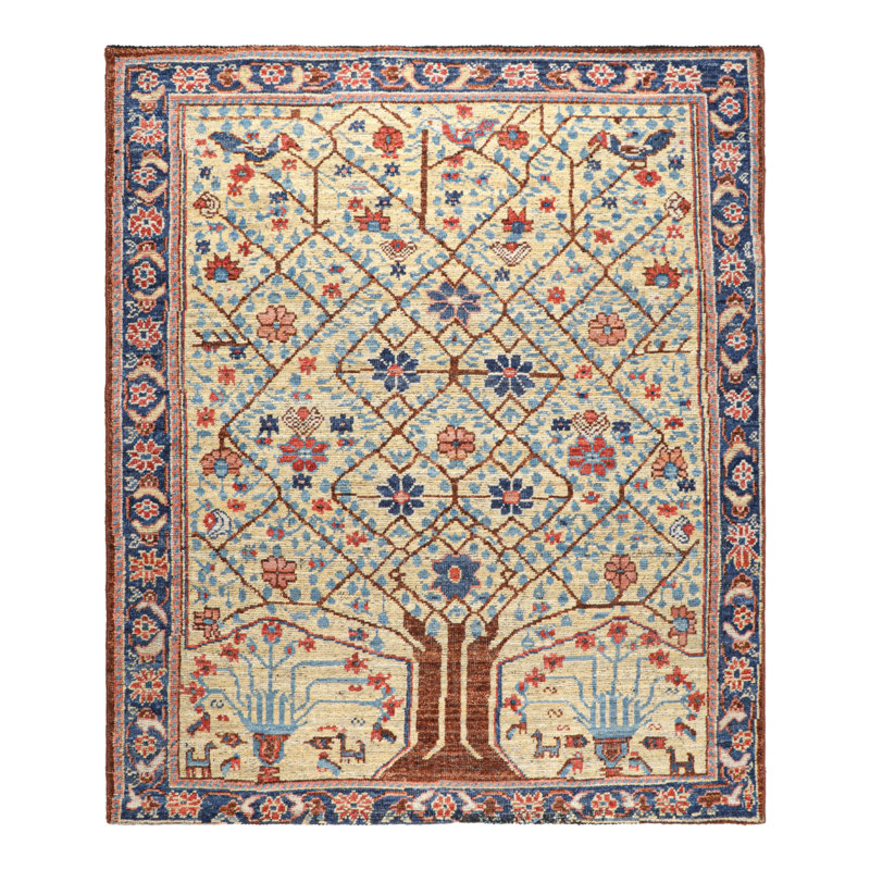 Rug & Kilim’S  Bakhtiari Style Rug In Beige With Colorful Floral Patterns, Rectangle 10' x 14'