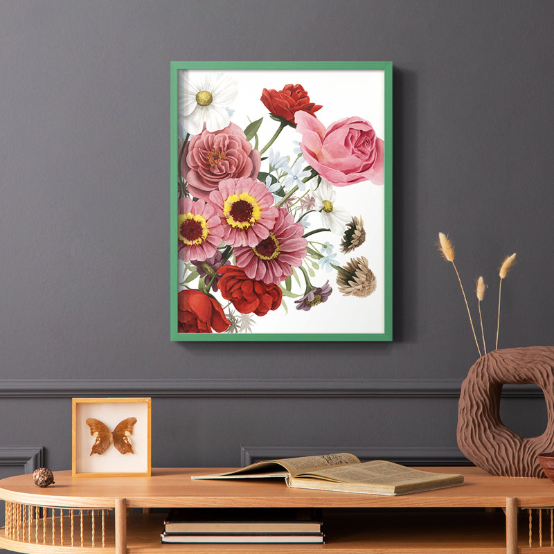 Modern Arrangement I, reproduction encadrée - bois massif, Vert, H 10 po x l 8 po