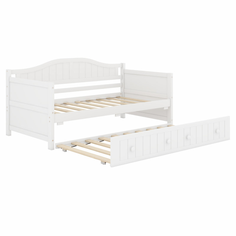 Lit de jour peu encombrant avec lit gigogne escamotable pour les invités, White