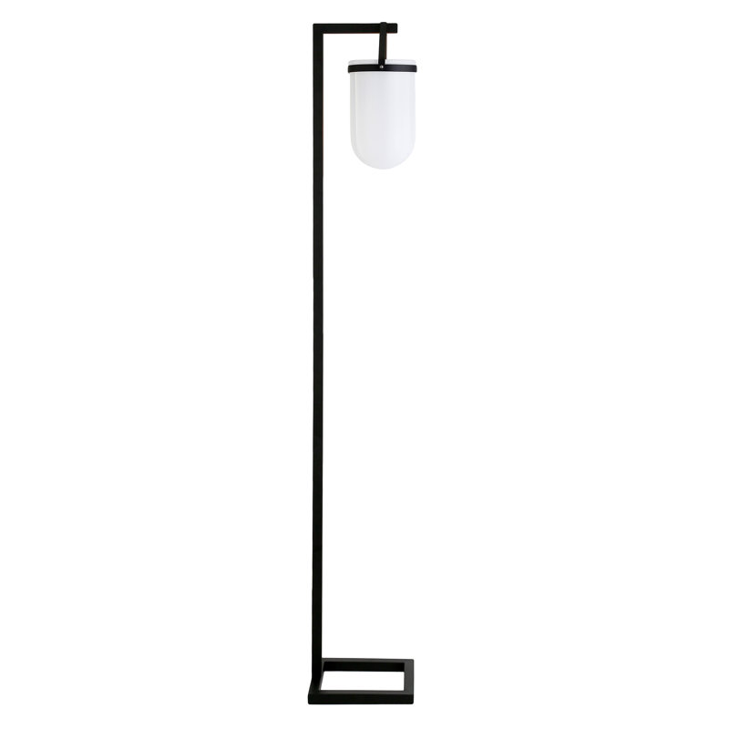 Garceau 68'' Arched Floor Lamp, White, Black