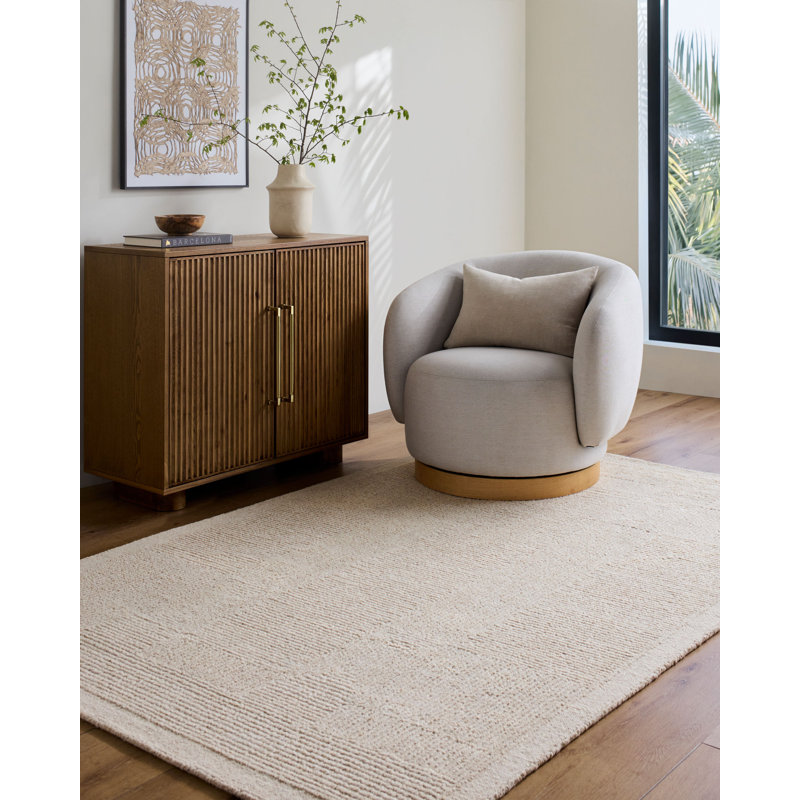 Tapis fait à la main ELLE Décor X Livabliss Florian, Crème, Rectangle 10 pi x 14 pi